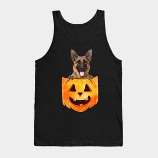 German Shepherd Dog In Pumpkin Pocket Halloween Tank Top